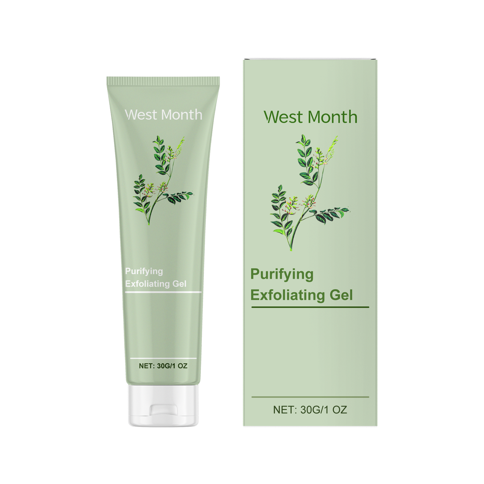 West&Month Purifying Exfoliating Gel, Improves Dull Dryness Deeply Cleans Pores Brightening Skin Firming - 5 - CJ
