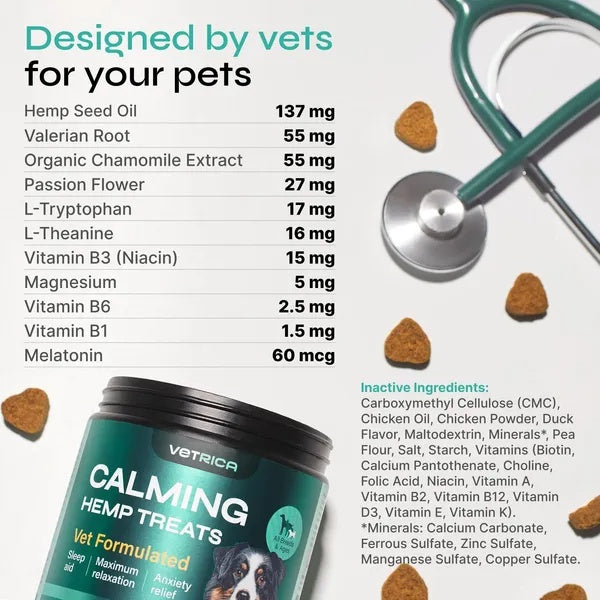Hemp Calming Chews For Dog Anxiety Relief Duck Favor Calming Treats For Dogs Stress Separation Anxiety Relief Storms Hemp Seed Oil Calming Chews For Dogs Calming Treats For Anxiety Relief - 5 - CJ
