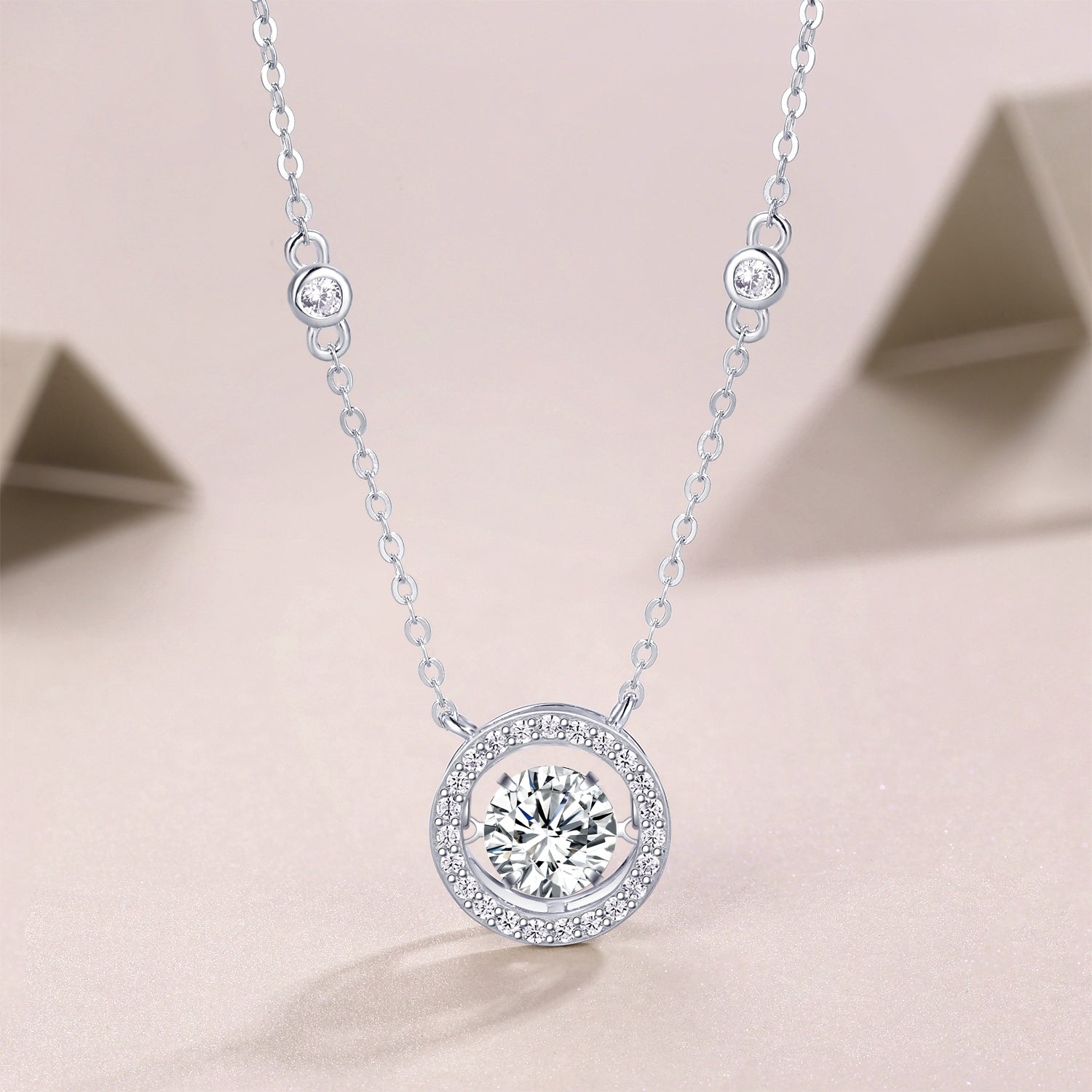 1Mobius - A Fashionable And Luxurious Diamond Jewelry Piece Set With 1 - carat Moissanite S925 Sterling Silver And Platinum - plated Pendant Prohibit TikTok sales - 5 - CJ