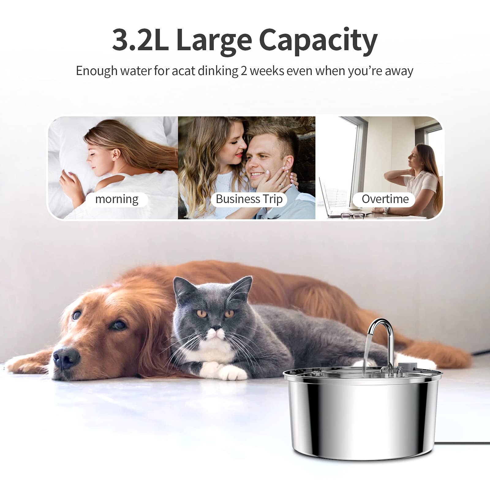 Stainless Steel Water Dispenser Automatic Fountain - 0 - CJ