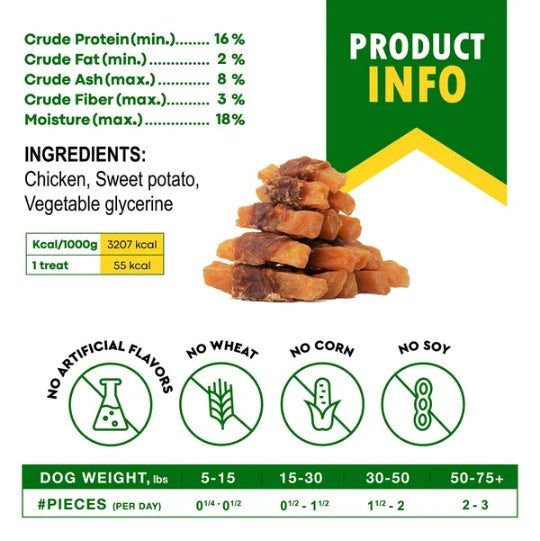 Dog Sweet Potato Wrapped With Chicken Pet Natural Chew Treats Grain Free Organic Meat Human Grade Dried Snacks In Bulk For Training For Small & Large Dogs Sweet Potato - 5 - CJ