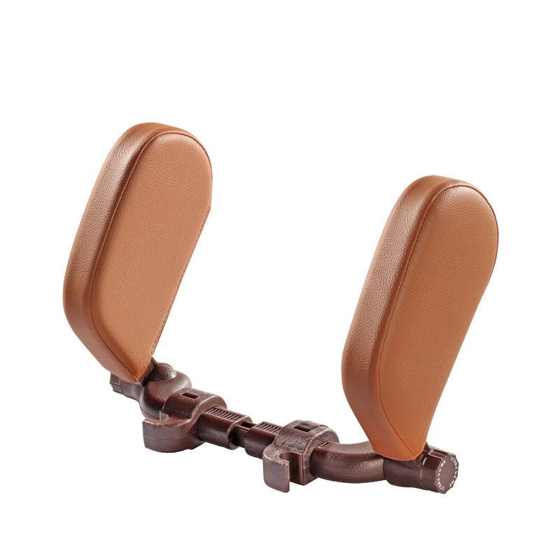 Car headrest pillow Sleep Adjustable Side Car Soft Travel Seat Headrest Auto Leather Support Neck Pillow Cushion car accessories - 0 - CJ - Brown Leather - CJQCQCQC00615 - Brown Leather