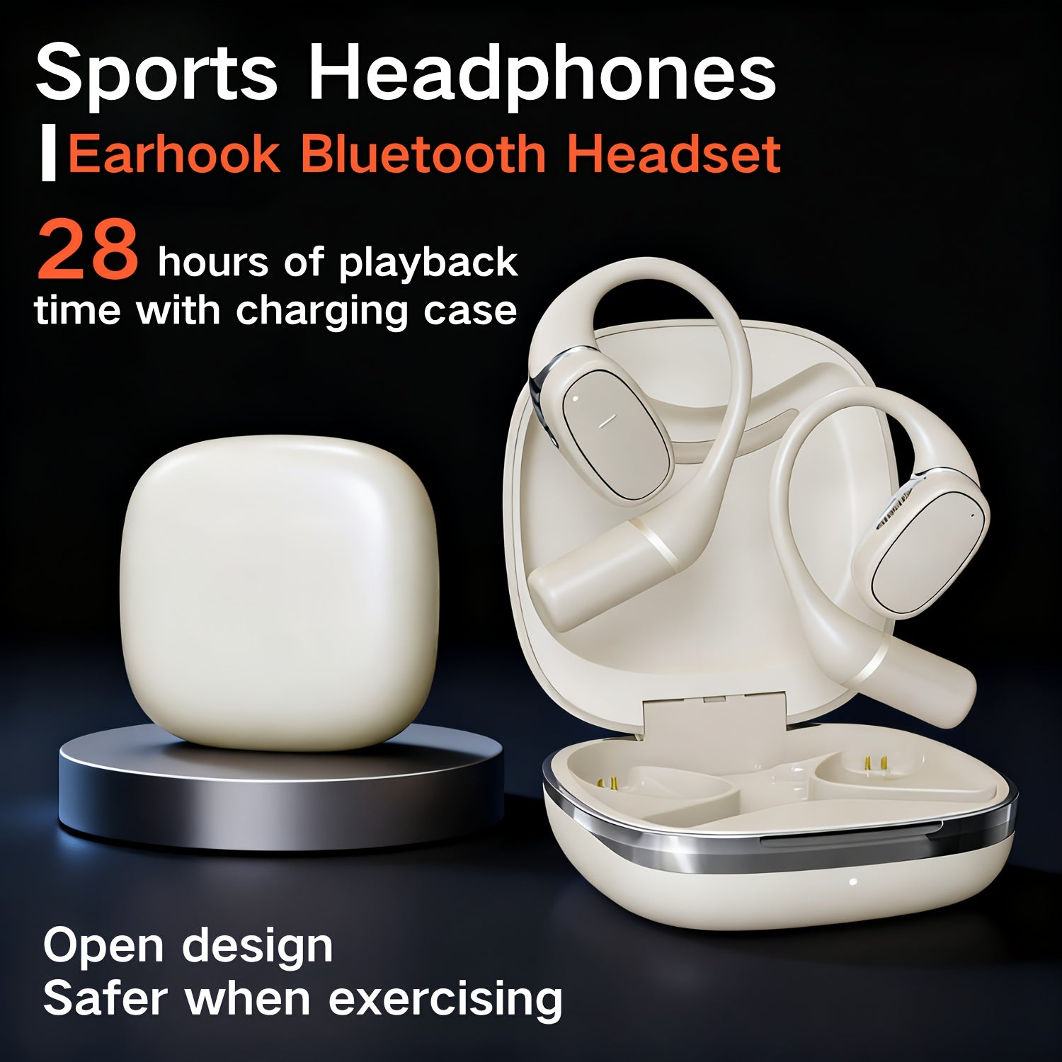 OWS Open - ear Headphones, 5.3 Wireless Earbuds, High - fidelity Stereo Wireless Headphones, 8 - hour Playtime Sports Earbuds, With LED Digital Battery Display Charging Case, Perfect For Work, Workouts - 5 - CJ