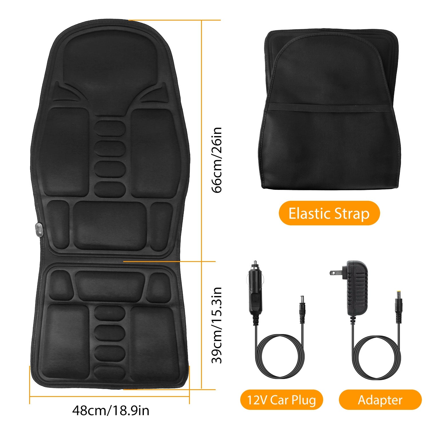 1Pc Back Massager Cushion Electric Massage Car Seat Cushion Chair Pad With Heating Function 8 Vibration Modes 3 Intensity Levels Fedex Shipping - 5 - CJ