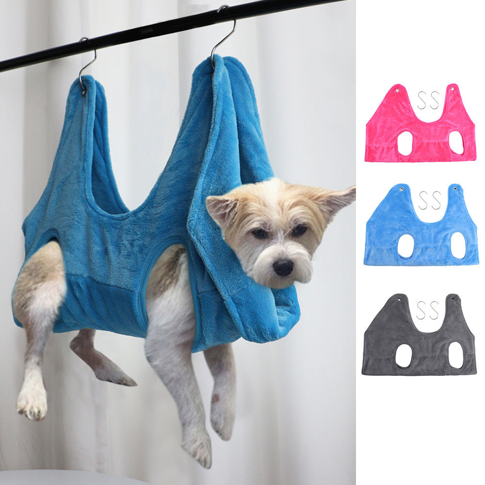 Pet Dog Cat Grooming Hammock Harness Dog Hammock Restraint Bag Helper Breathable Dogs Grooming Trimming Hammock Helper Cats - 5 - CJ