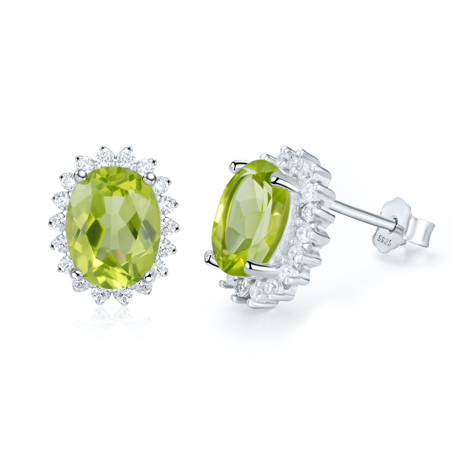 S925 Silver Natural Topaz Peridot Earrings Women's Luxury Premium Jewelry - 4 - CJ