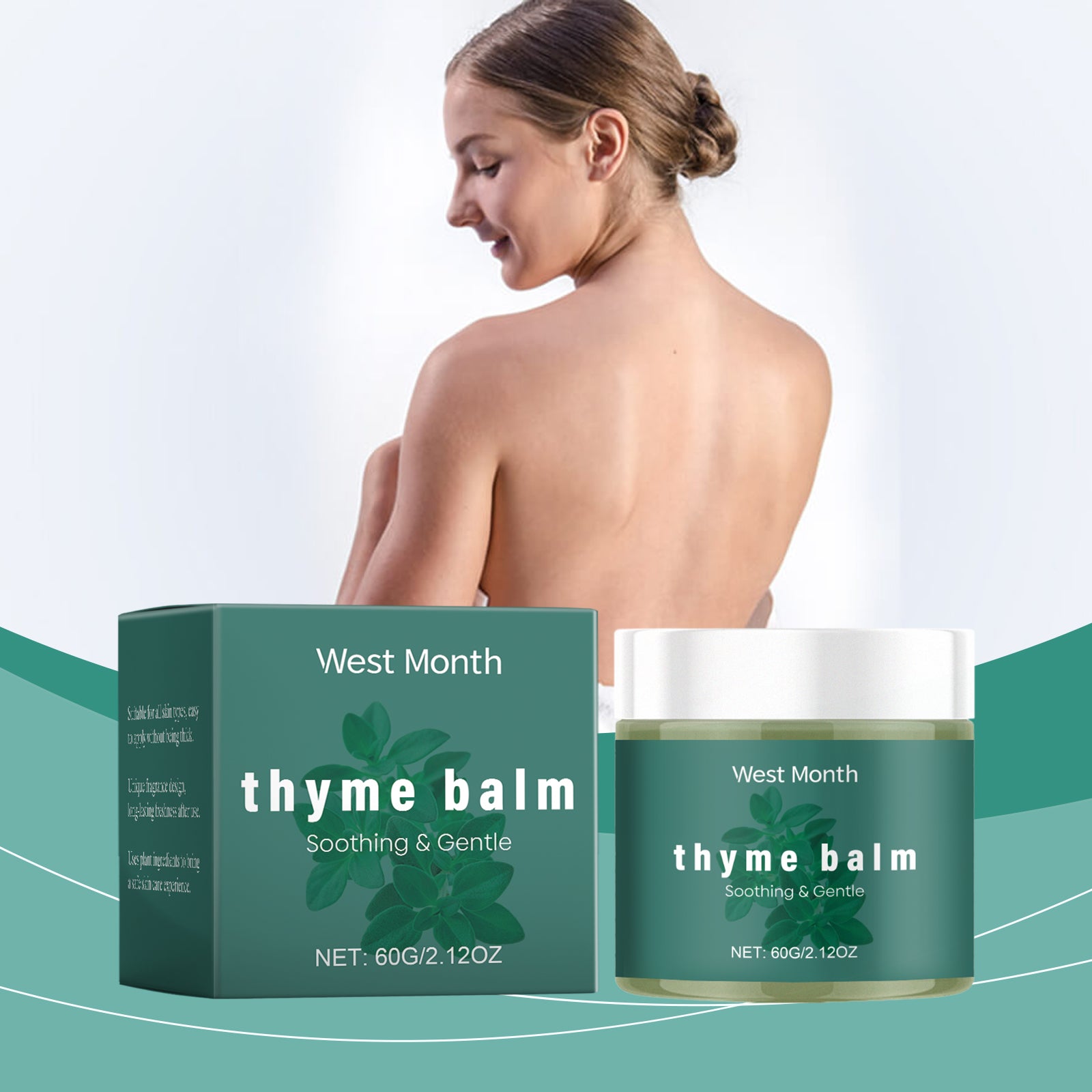 West&Month Body Thyme Cream Plant Essence Moisturizes And Moisturizes Skin Daily Body Care Cream - 5.0 - CJ
