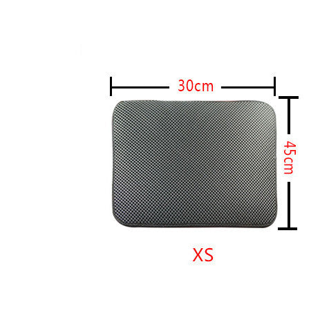 Double Layer Litter Cat Bed Pads Pet Cat Litter Mat Trapping Pets Litter Box Mat Pet Product Bed For Cats House Clean Mat - 0 - CJ - XS - Grey - CJJJCWMY00030 - XS - Grey