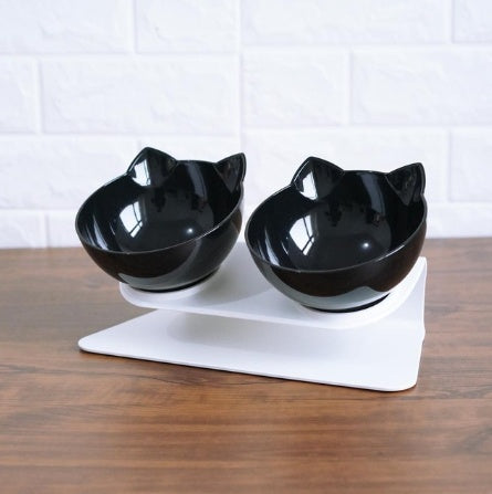 New Inclined Food Cat Ear Oblique Mouth Transparent Single Pet Bowl - 0 - CJ