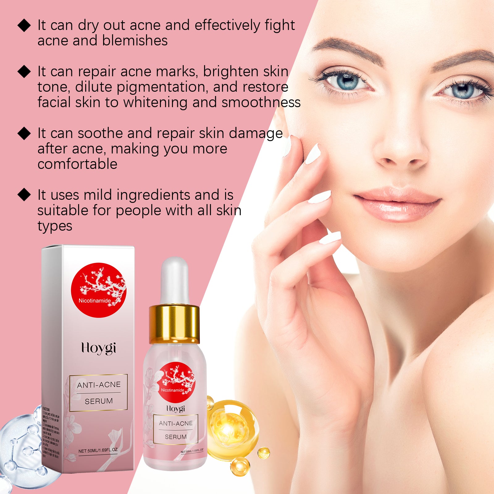 Hoygi Nicotinamide Anti - Acne Serum Mild Anti - Acne Serum Improve Acne Moisturizing Repair Serum - 5 - CJ