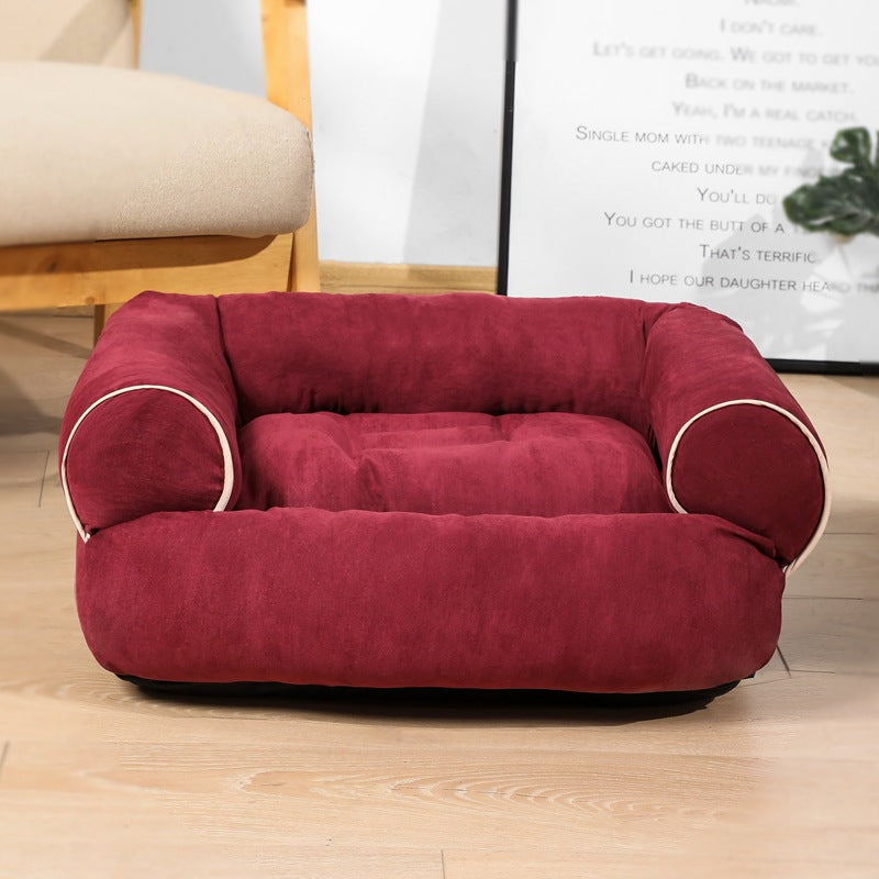 Dog Sofa Bed Sleeping Bag Kennel Cat Puppy Sofa Bed Pet House Winter Warm Beds Cushion - 0 - CJ - Wine Red - 5XL - CJGD130106272TG