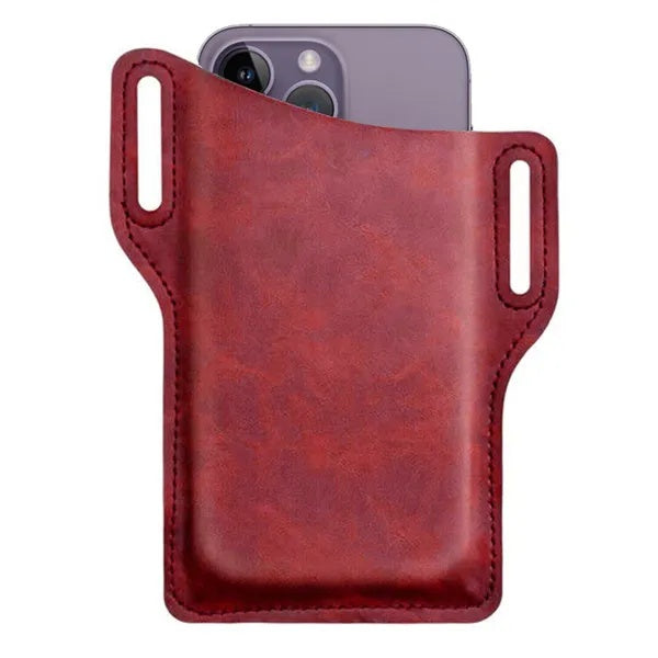 Men Cell Phone Belt Pack Bag Loop Waist Holster Pouch Case Leather Wallet Cover - 5 - CJ