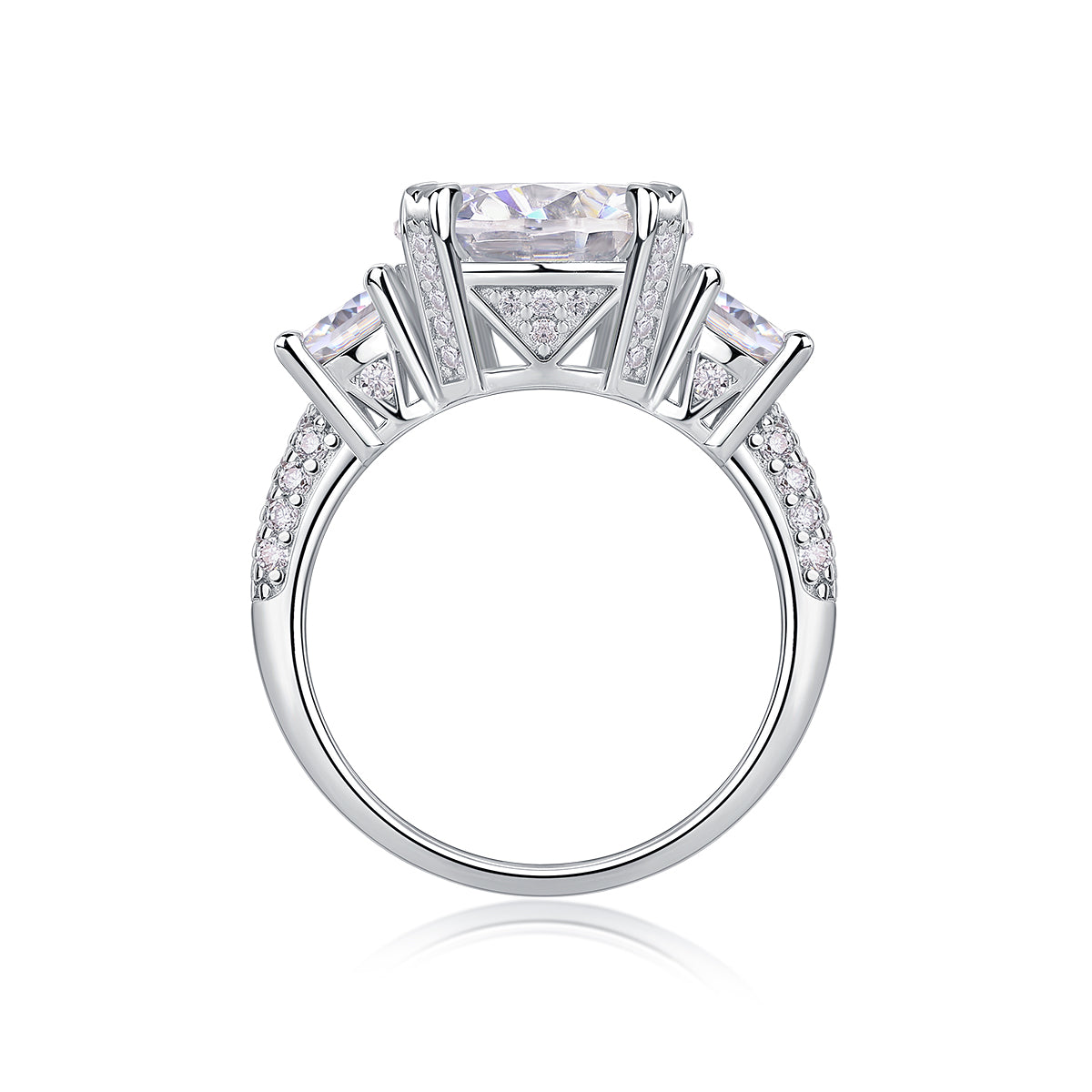 1Dazzling Stars - A Fashionable And Luxurious Jewelry Piece Set With 5 - carat Moissan Diamond S925 Sterling Silver And Platinum - plated Diamond Prohibit TikTok sales - 5 - CJ