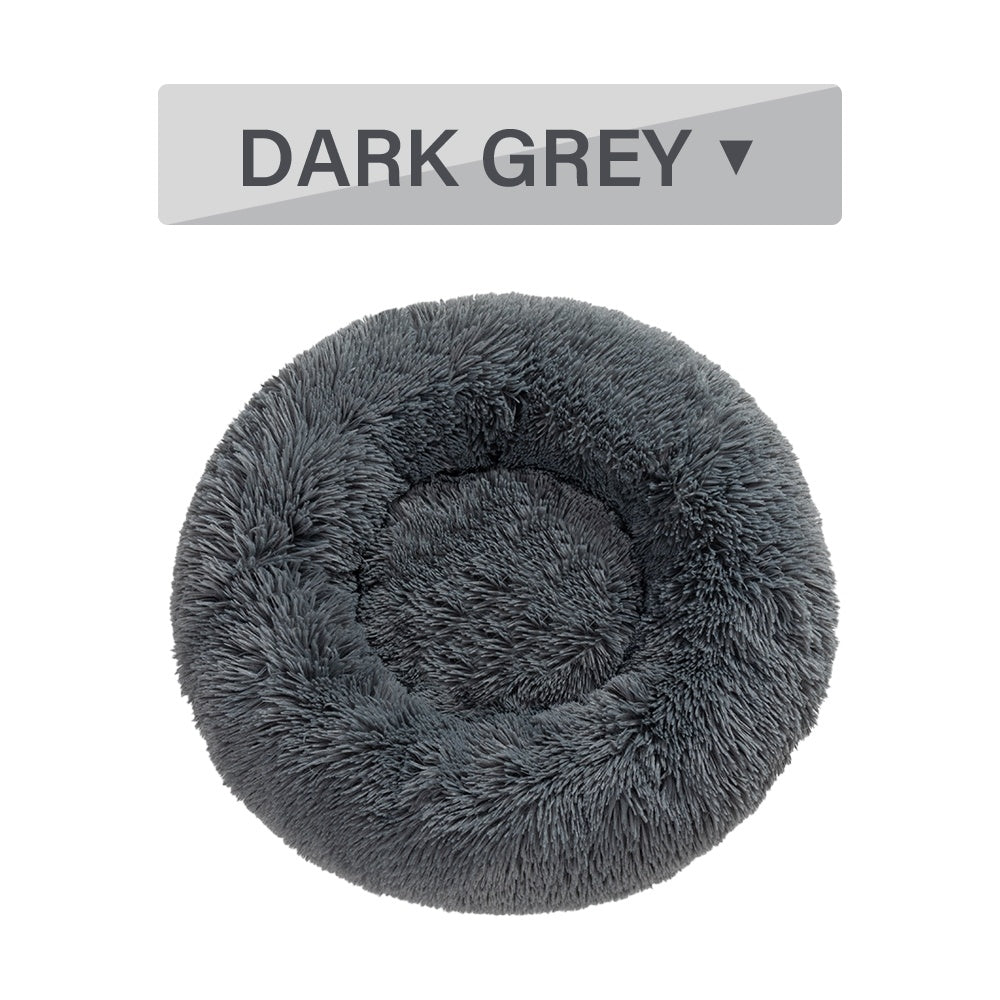 Fluffy Donut Dog Bed Warm Soft Long Plush Pet Cushion Dog House Cat Bed Washable Pet Sofa Mat Calming Samll Large Dog Beds - 4 - CJ