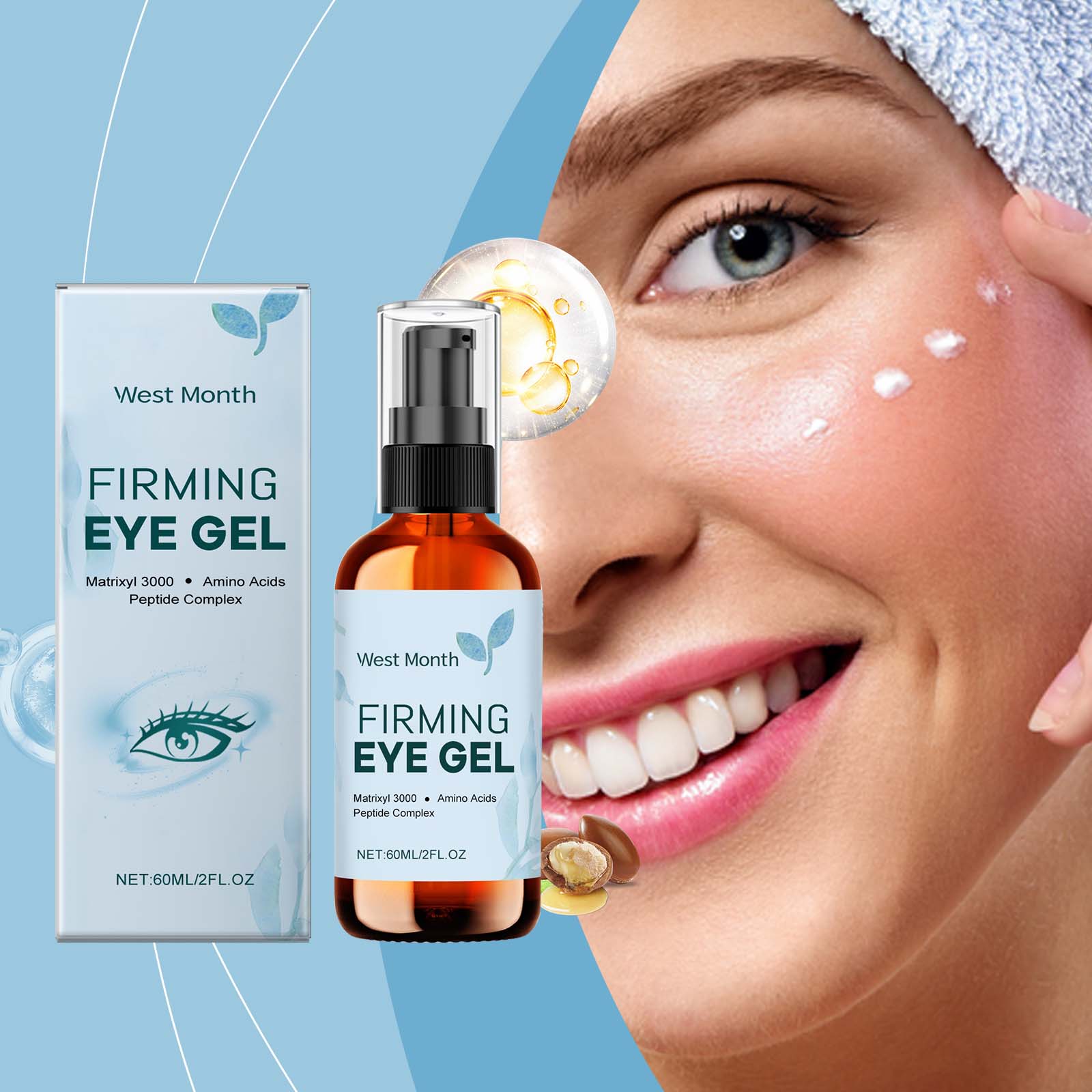West&Month Eye Care Gel, Tightens Eye Skin, Moisturizes And Reduces Fine Lines Around Eyes Eye Gel - 5 - CJ