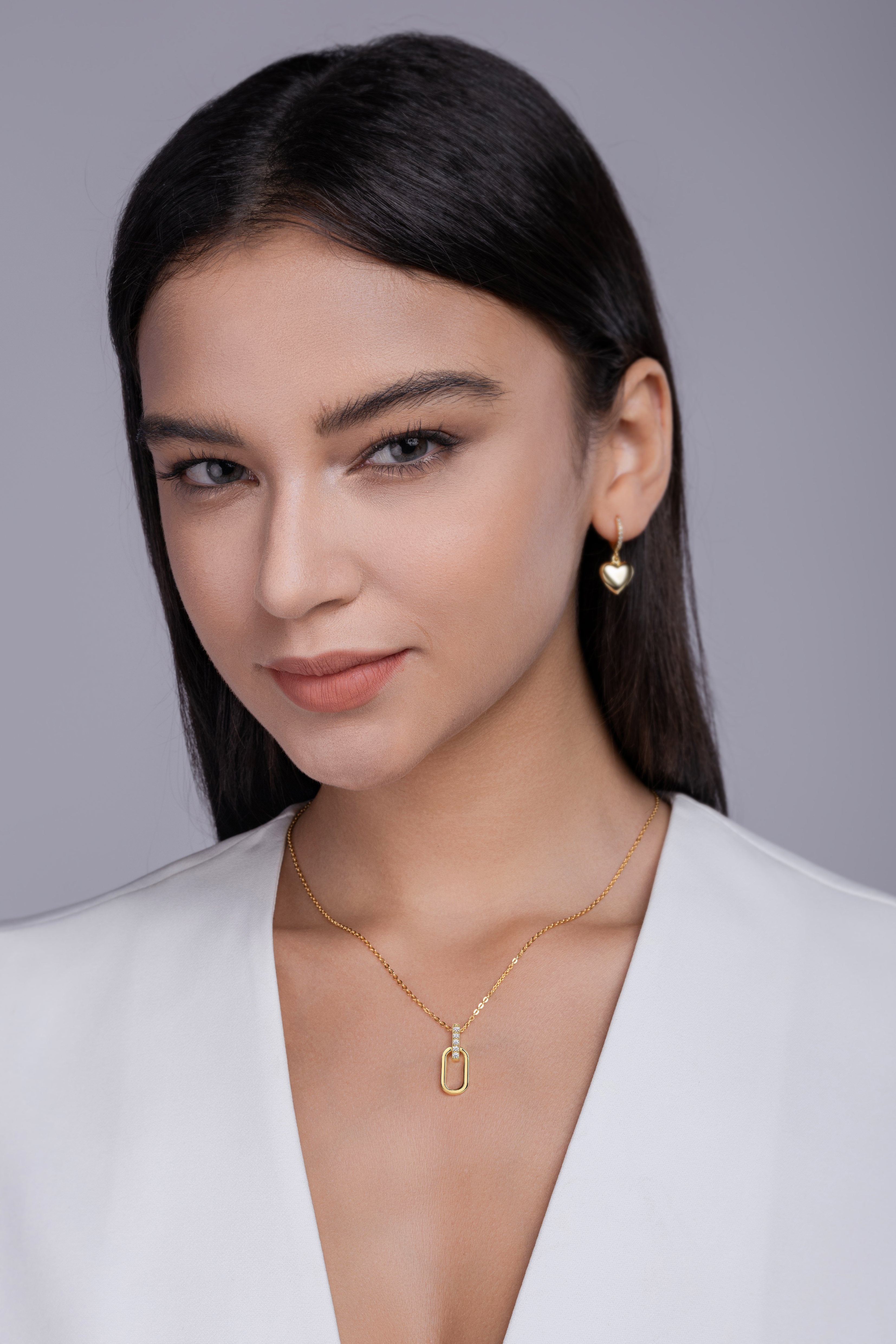 1Light And Shadow Geometry - A Fashionable And Trendy Diamond Jewelry Necklace Pendant Set With Moissanite S925 Sterling Silver And Gold Plating Prohibit TikTok sales - 5 - CJ