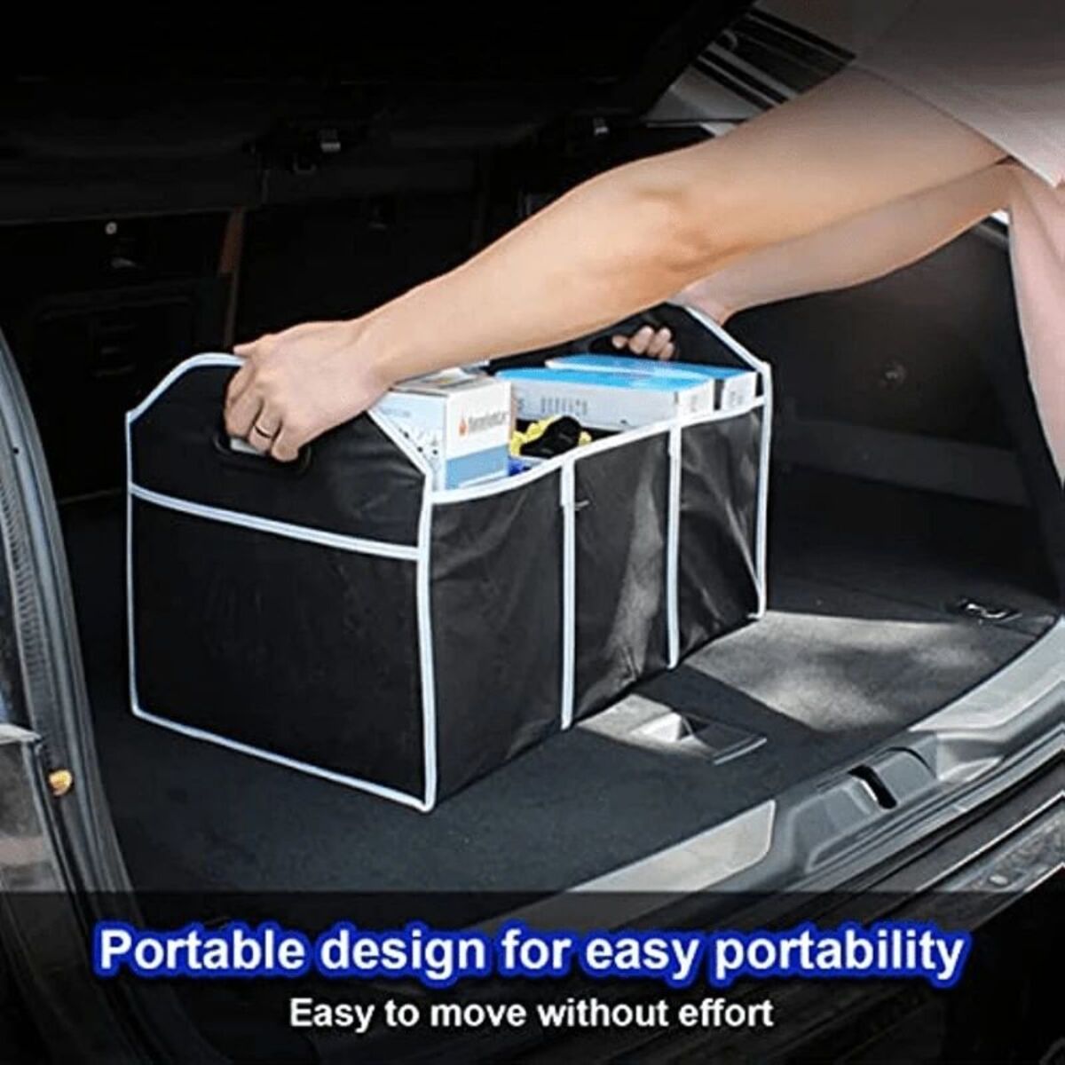 Car Multi - Pocket Trunk Organizer Large Capacity Folding Storage Bag Trunk Stowing And Tidying Trunk Organizer Car Accessories - 5 - CJ