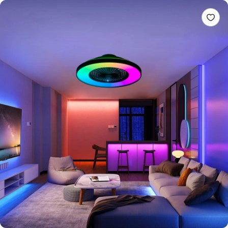 23 Inch Black Ceiling Fan Light With LED RGB Dimmable & Color Changing, APP & Remote Control, Modern Smart Ceiling Fan For Living Room, Bedroom, And Dining Room Silent 6 - Speed Reversible DC Motor - 5 - CJ
