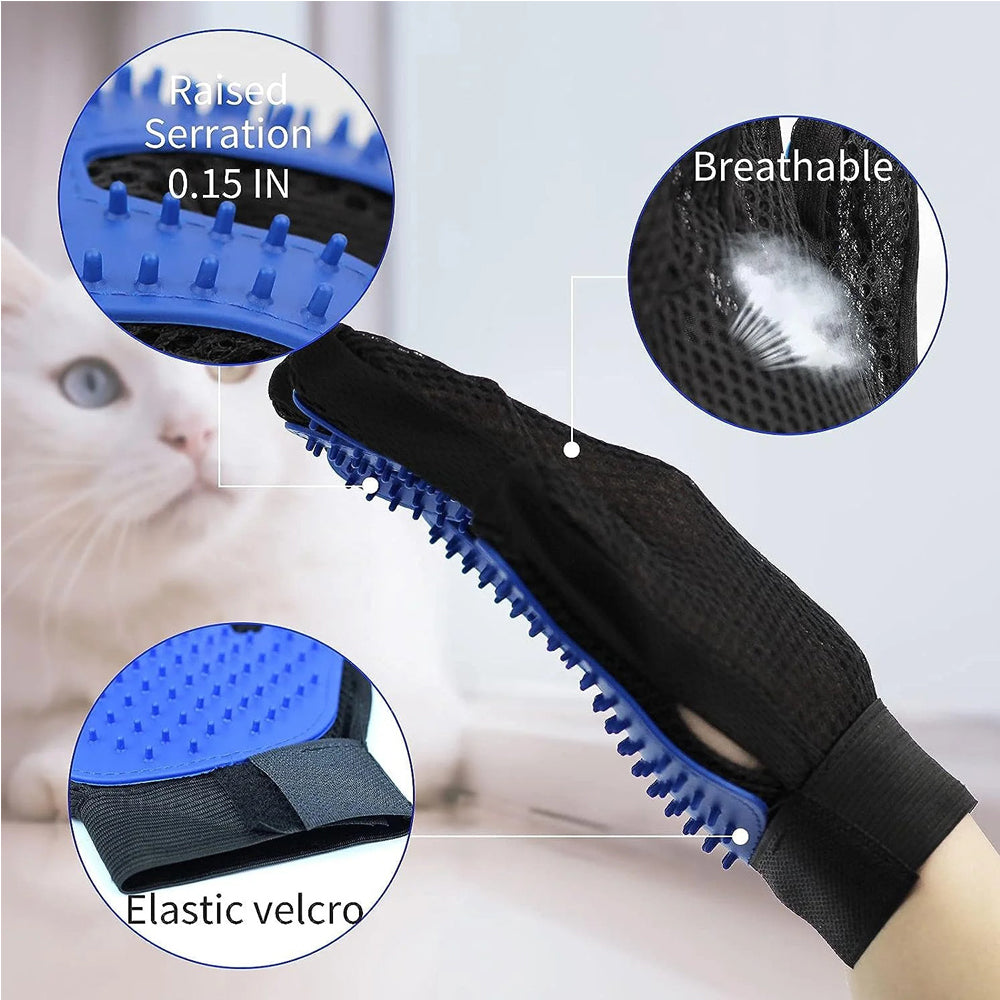 1 Pair Pet Grooming Cat Dog Rabbits Horse Gloves Pet Brush Glove Premium De - Shedding Glove - 5 - CJ