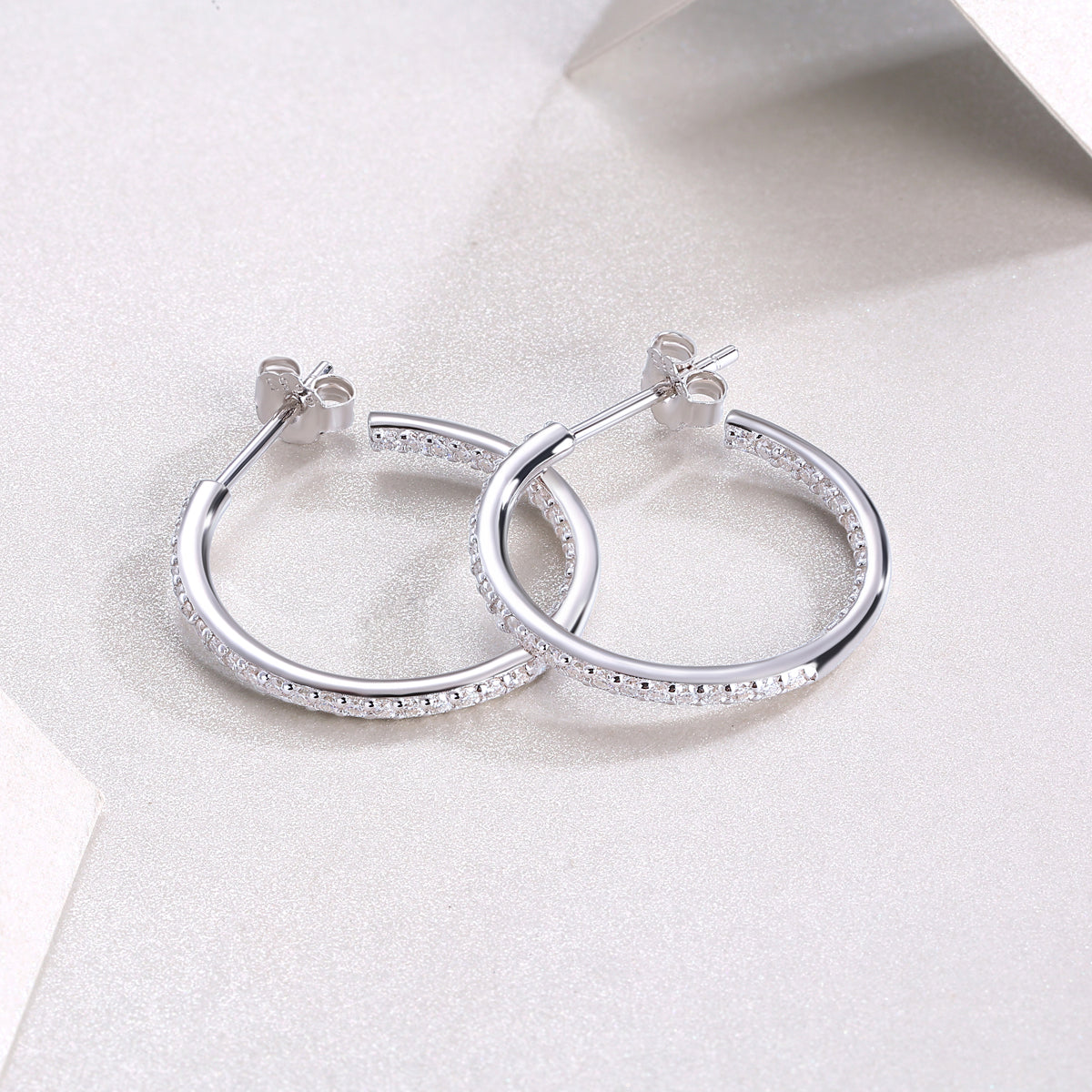1Ribbon - Square Moissanite S925 Sterling Silver Earrings With Platinum - plated Stud Earrings, A Fashionable And Luxurious Diamond Jewelry Accessory Prohibit TikTok sales - 5 - cjdropshipping