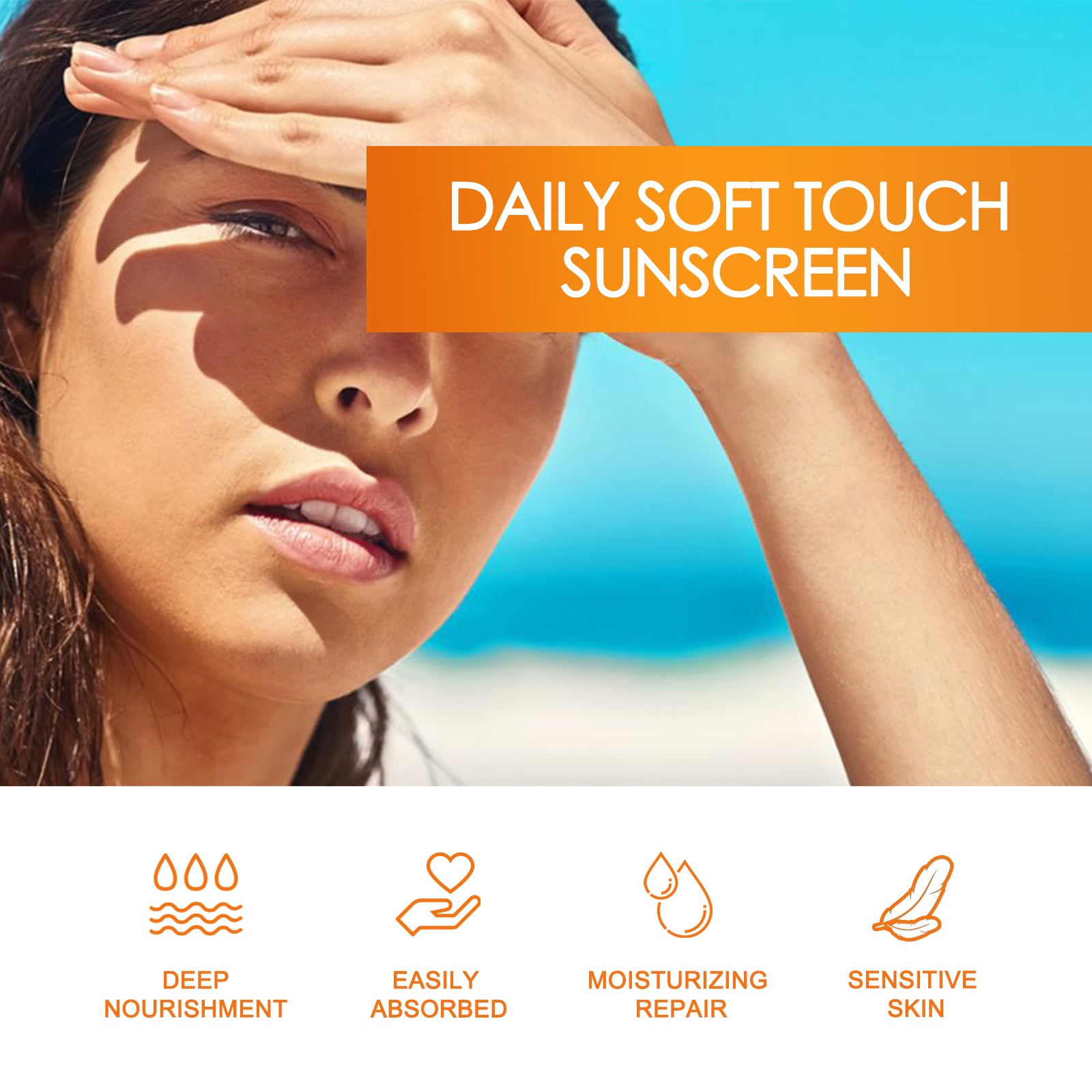 OUHOE Daily Soft Touch Sunscreen, Gentle Facial Body Skin Non - Sticky Non - Fake White Protection Moisturizing Anti - Uv Cream - 5 - CJ