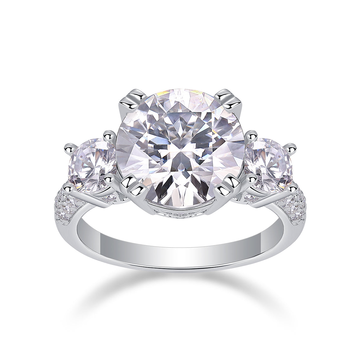 1Dazzling Stars - A Fashionable And Luxurious Jewelry Piece Set With 5 - carat Moissan Diamond S925 Sterling Silver And Platinum - plated Diamond Prohibit TikTok sales - 5 - CJ