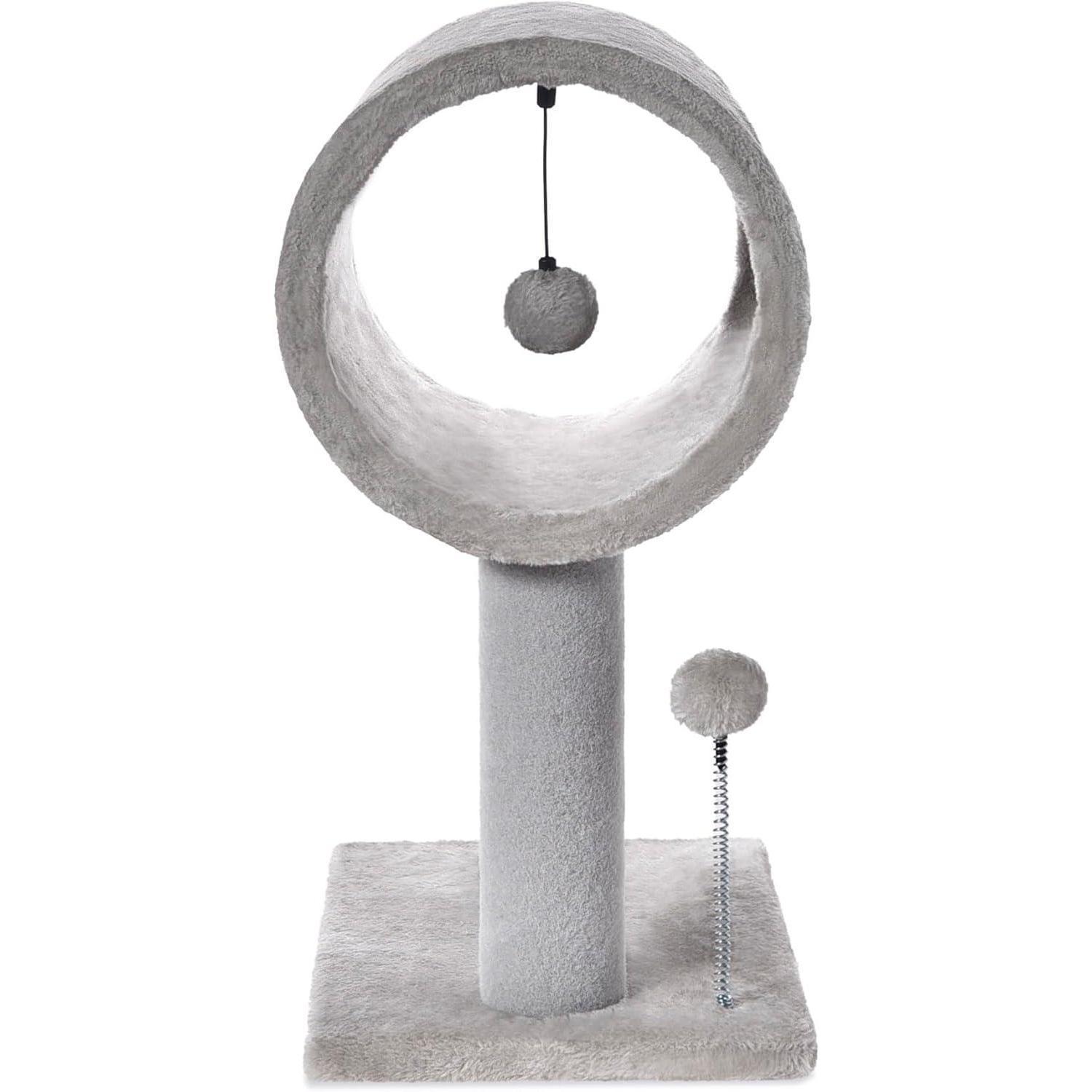 Gray Indoor Cat Tree With Hanging Ball 20.5Cat Tree With Tunnel Bed And Scratching Post Cat Tower - 5 - CJ