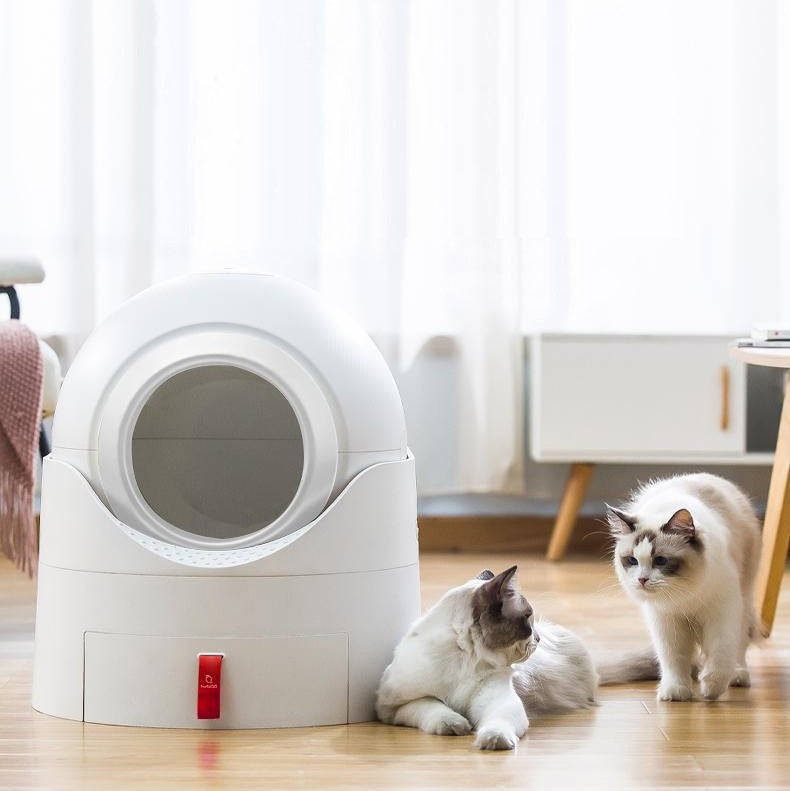 Full Closed Semi Smart Cat Toilet Super Large Odor Proof And Sand Proof Excrement Basin - 0 - CJ