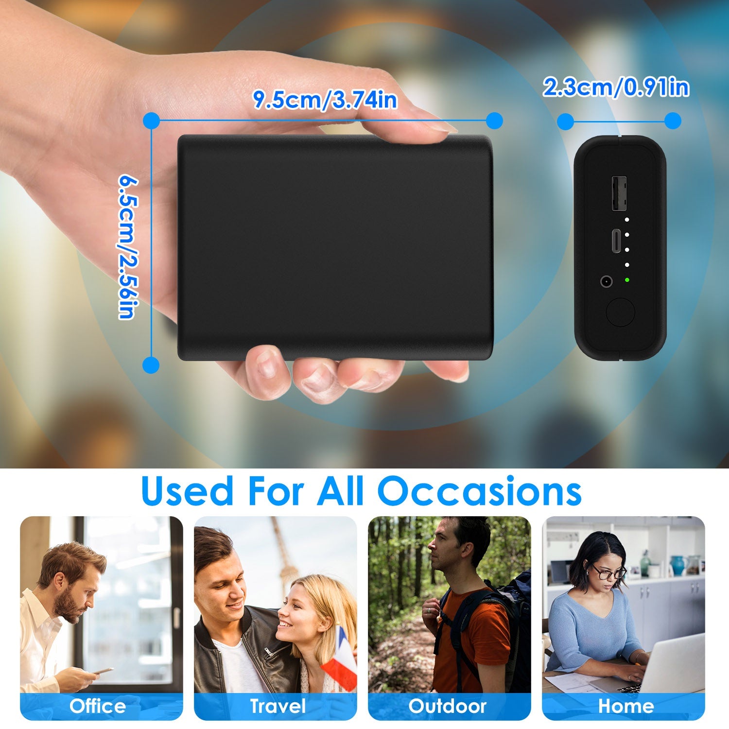 1Pc 10,000mAh OR 20,000mAh 5V 2A Power Bank For Heated Jackets Vests Pants Gloves Scarves DC 7.4V 2A Heated Clothing Replacement Battery Pack For Men Women - 5 - CJ