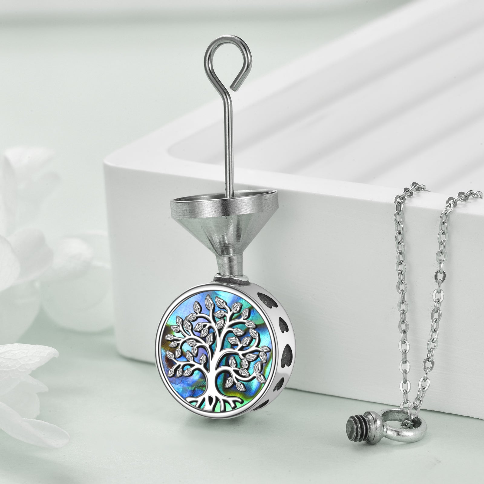 Sterling Silver Tree of Life Urn Necklaces for Ashes Cremation Jewelry - 5 - cjdropshipping