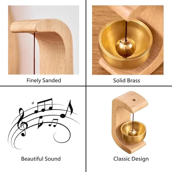 Magnetic Door Chime Bell, Wooden Shopkeepers Bell For Door Opening - Ding Ding Sound - 5 - CJ