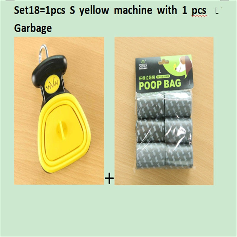 Dog Pet Travel Foldable Pooper Scooper With 1 Roll Decomposable bags Poop Scoop Clean Pick Up Excreta Cleaner Epacket Shipping - 0 - CJ - Set18 - YellowSXL - CJJJCWGY00674 - Set18 - YellowSXL