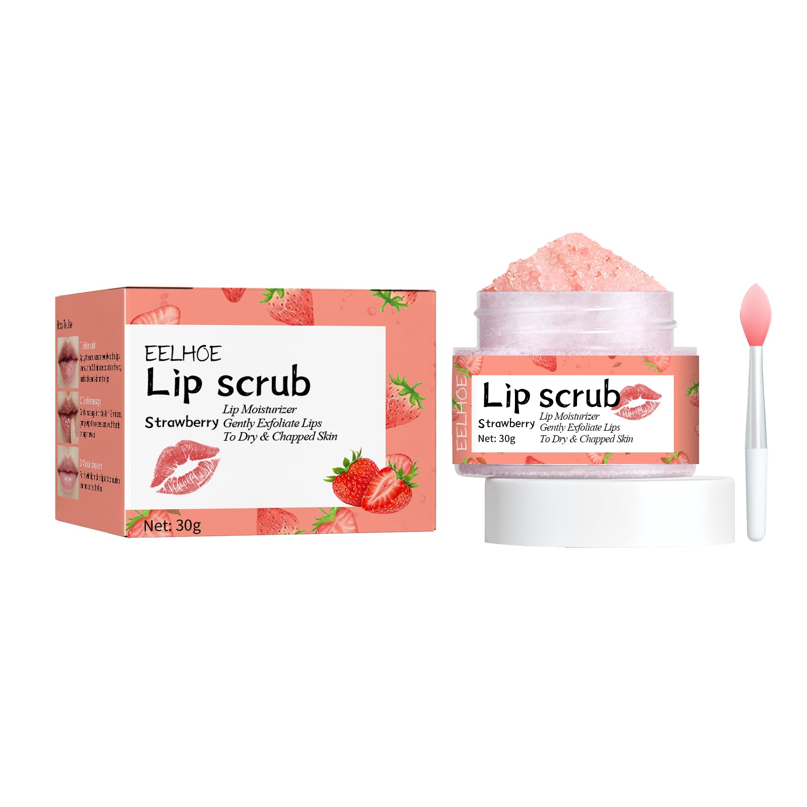 EELHOE Strawberry Lip Scrub, Moisturize Lips, Prevent Dry Crack, Moisturize Dead Skin, And Fade The Corners Of Lips - 5 - CJ