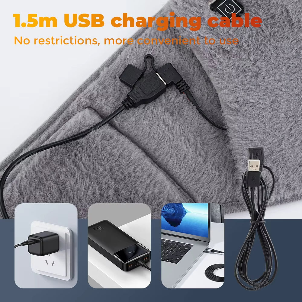USB Powered Heating Waist Belt, Heating Pad With Hand Pockets, Electric Heated Waist Belt For Period Cramps Body Joints Pain, Three - Level Temperature Control - 5 - CJ