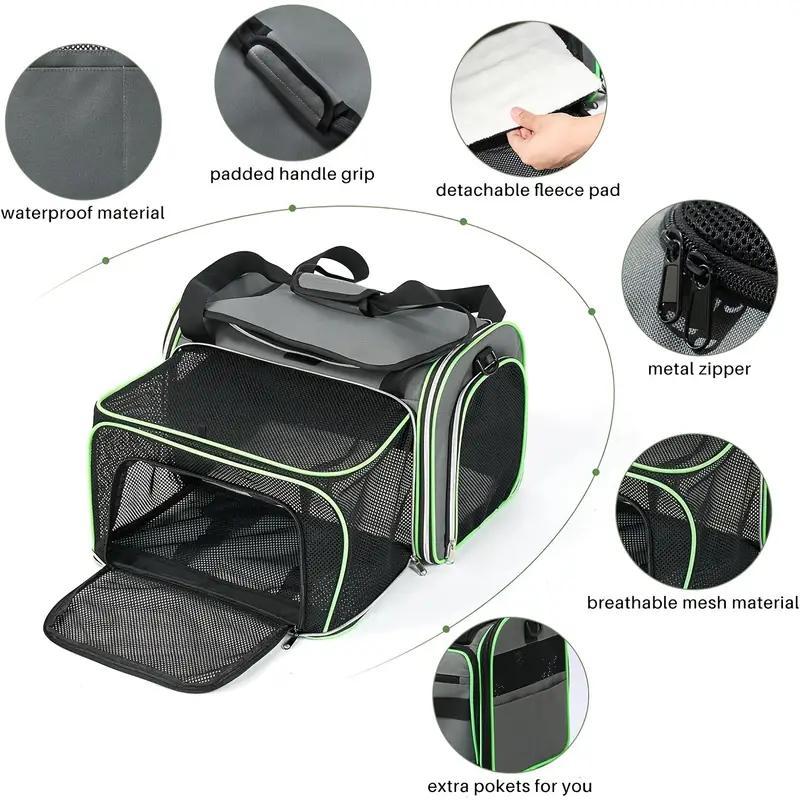 Expandable, Foldable, Portable Pet Carrier With Wheels And Six Sides For Cats And Small Dogs. - 5 - CJ
