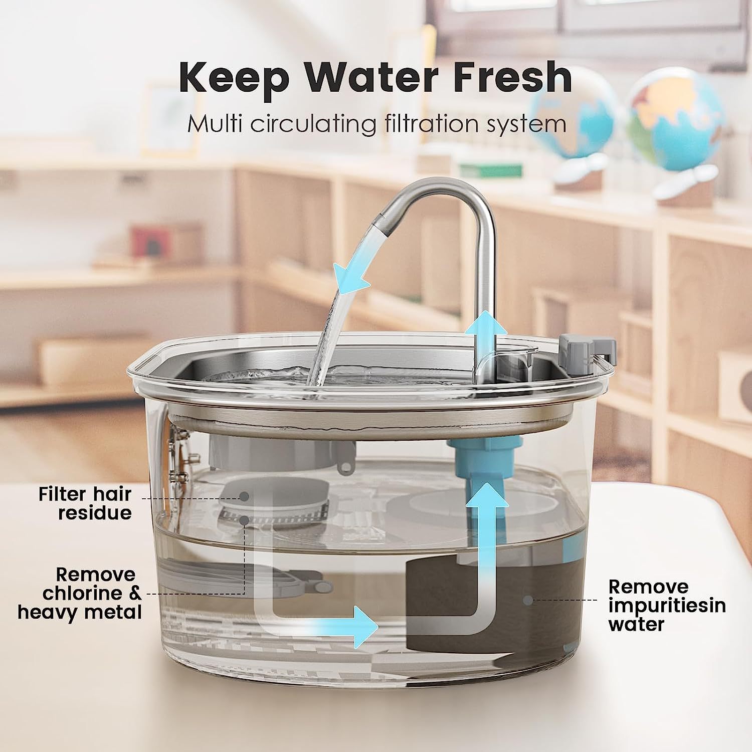 Water Feeder Stainless Steel Pet Water Dispenser - 0 - CJ