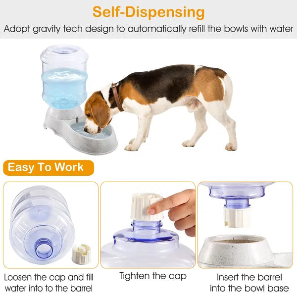 3.5L/1Gal Pet Water Dispenser Self - Dispensing Gravity Pets Water Feeder Automatic Pet Waterer Cat Dog - 5 - CJ