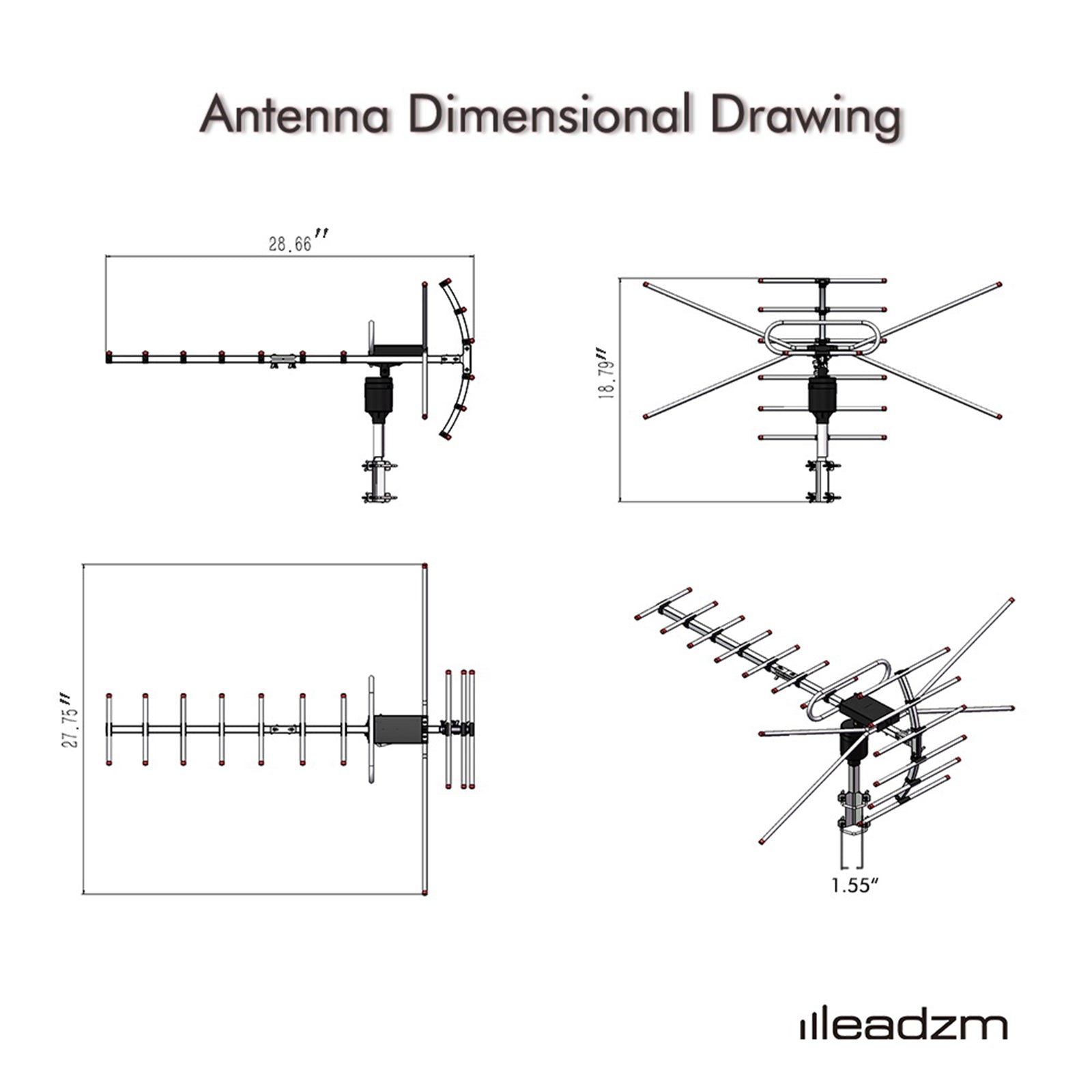Outdoor Antenna - Reception Range 110 Miles - 5 - CJ