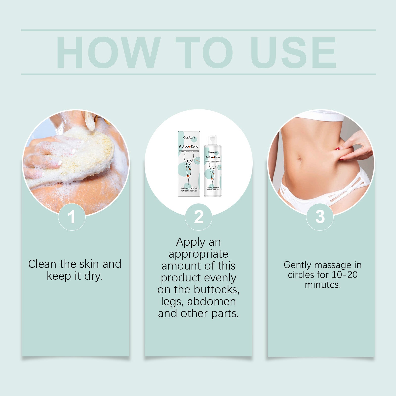 OceAura Body Care Cream, Gentle Moisturizing Light Treatment All Over The Skin Nourishing Firming Massage Cream - 5 - CJ
