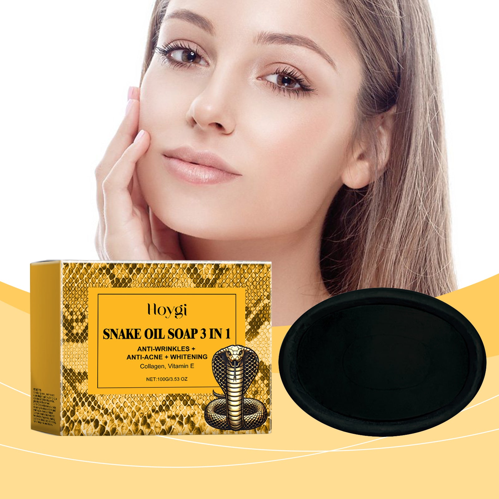 Hoygi Snake Oil Cleansing Soap Gently Cleanses Facial Skin Soft, Smooth And Refreshing Oil Control Skin Cleansing Soap - 5 - CJ