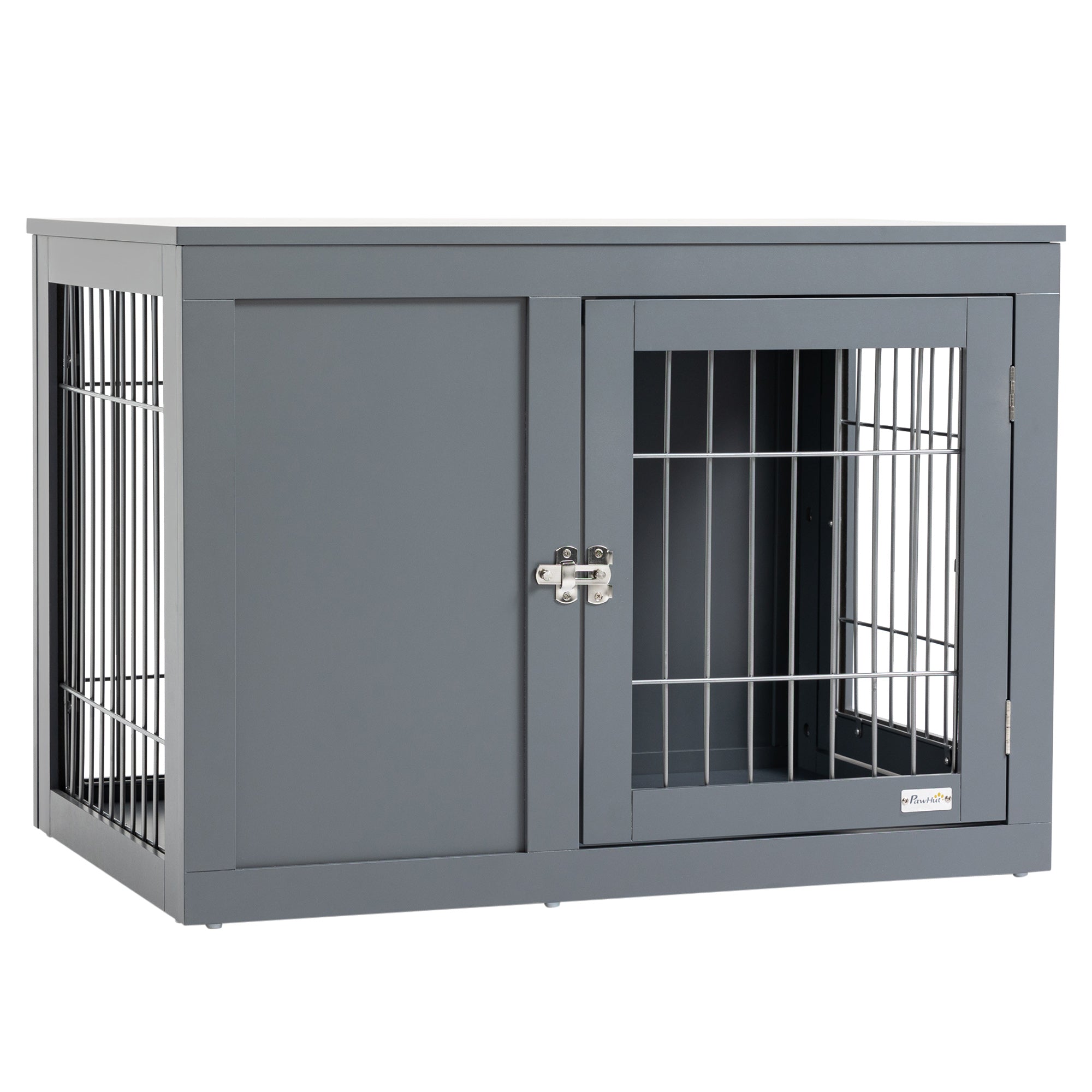 Dog Cage Furniture Metal Indoor Pet Cage Cage, Double Door End Table, Small & Medium Dog House Locks, Grey - 5 - CJ