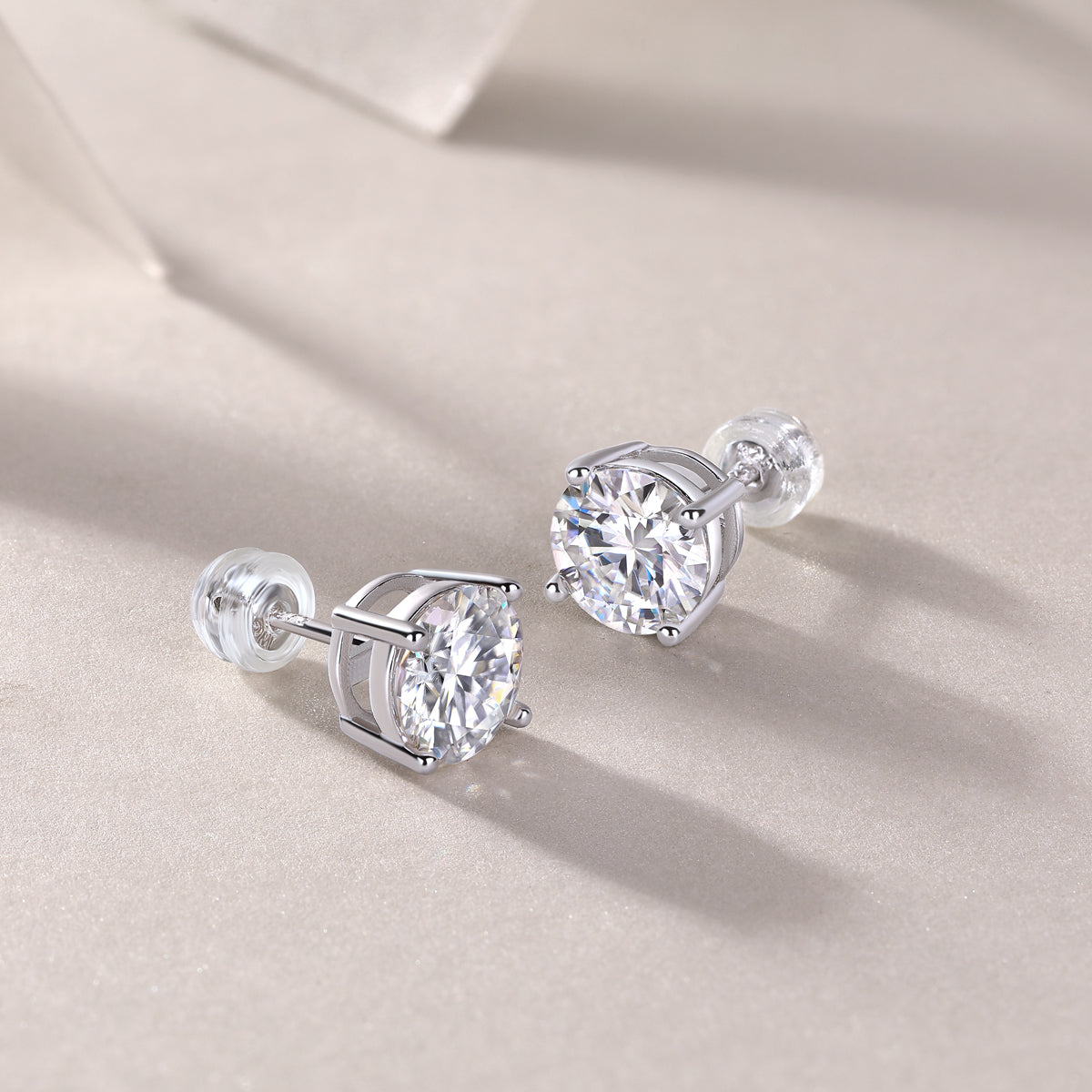 1Luxury Fashion Classic Moissanite Silver Stud Earrings Prohibit TikTok sales - 5 - CJ