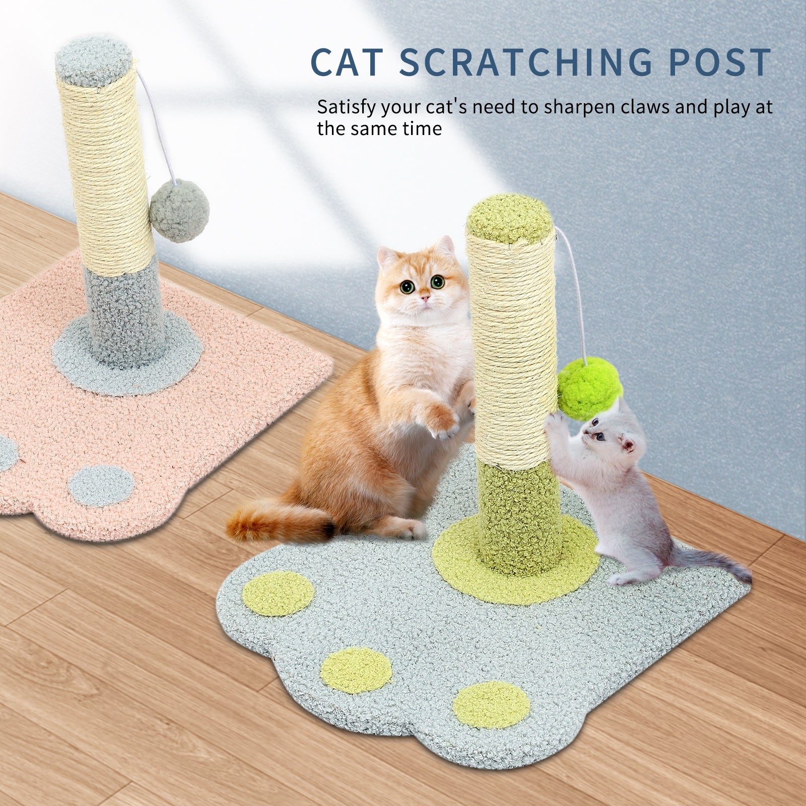 Cute Paw Footprints Cat Scratch Columns, Grinding Claws To Play With Dual Functions, With Cute Footprint Shapes, Contracting Cats To Grind Their Claws Happily - 5 - CJ