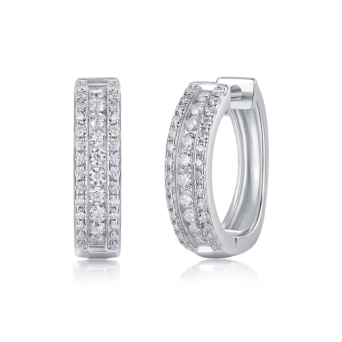 1Splendid Night Luxury Fashion Diamond Earrings Stud Set With Mosan Diamond Silver Ornaments Prohibit TikTok sales - 5 - CJ