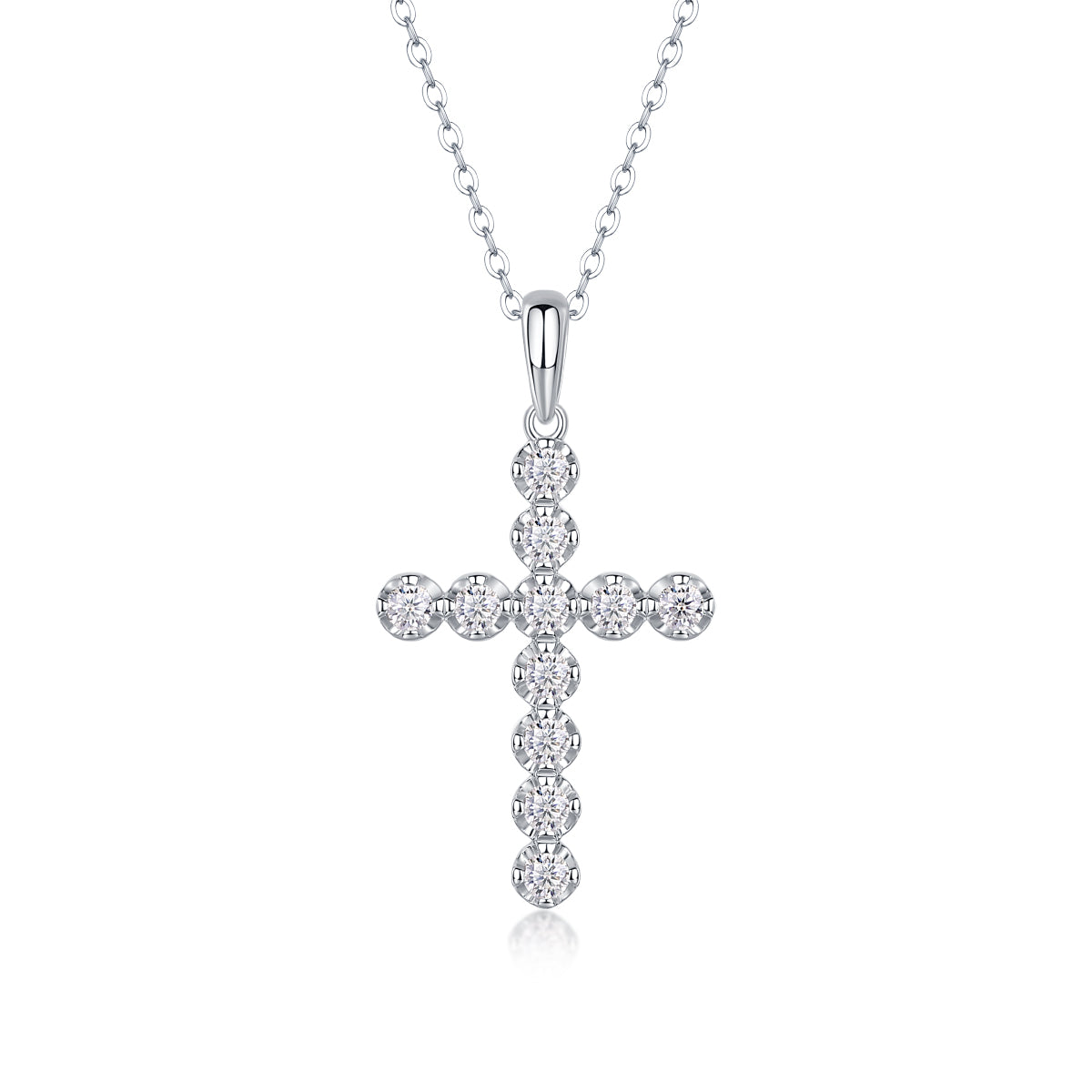 1Entrust Luxury Fashion Diamond Pendant Necklace Set With Mosan Diamond Silver Ornaments Prohibit TikTok sales - 5 - CJ