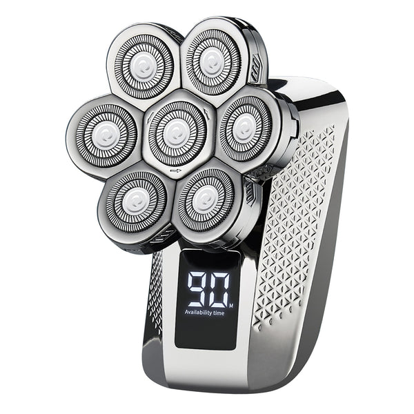 1Pc Head Shavers For Bald Men 5 In 1 7D Electric Rotary Razor Rechargeable Cordless Head Beard Trimmer Shaver Kit IPX6 Waterproof Dry Wet Grooming Kit With 3 Combs - 5 - CJ
