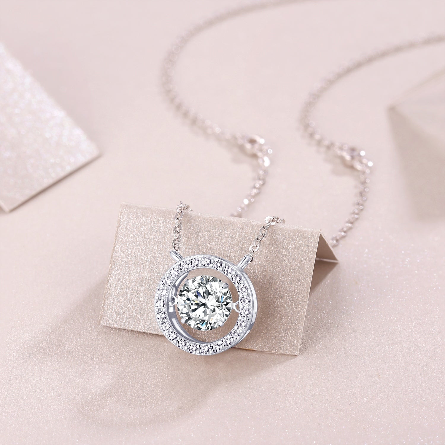 1Mobius - A Fashionable And Luxurious Diamond Jewelry Piece Set With 1 - carat Moissanite S925 Sterling Silver And Platinum - plated Pendant Prohibit TikTok sales - 5 - CJ