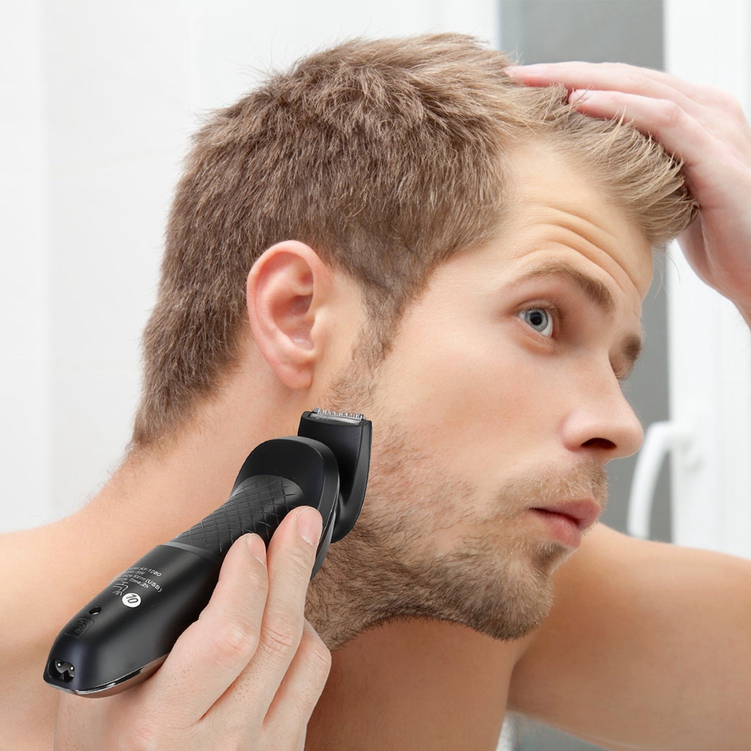 1Pack 5 In 1 Electric Razor Shaver Rechargeable Cordless Head Beard Trimmer Shaver Kit IPX6 Waterproof Dry Wet Grooming Kit - 5 - CJ