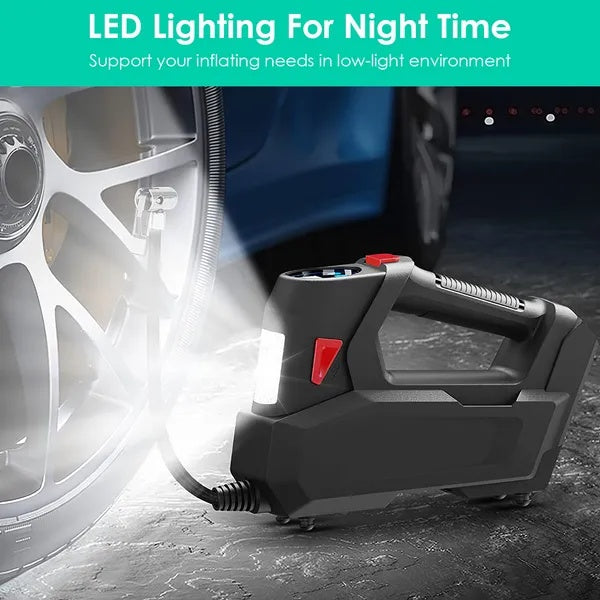 Portable Tire Inflator 120 PSI Maximum 90W Powered Tire With Digital Display LED Light - 5 - CJ