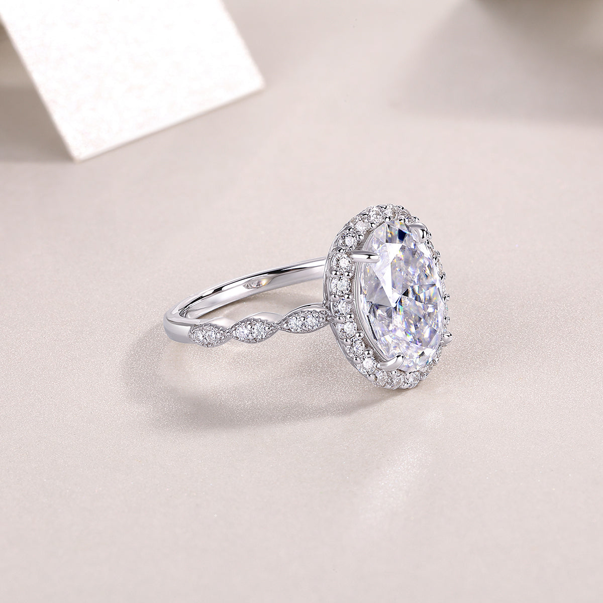 1Bright Moon - A Fashionable Diamond Jewelry Piece Set With Moissanite S925 Sterling Silver And Platinum - plated Diamond Ring Prohibit TikTok sales - 5 - CJ